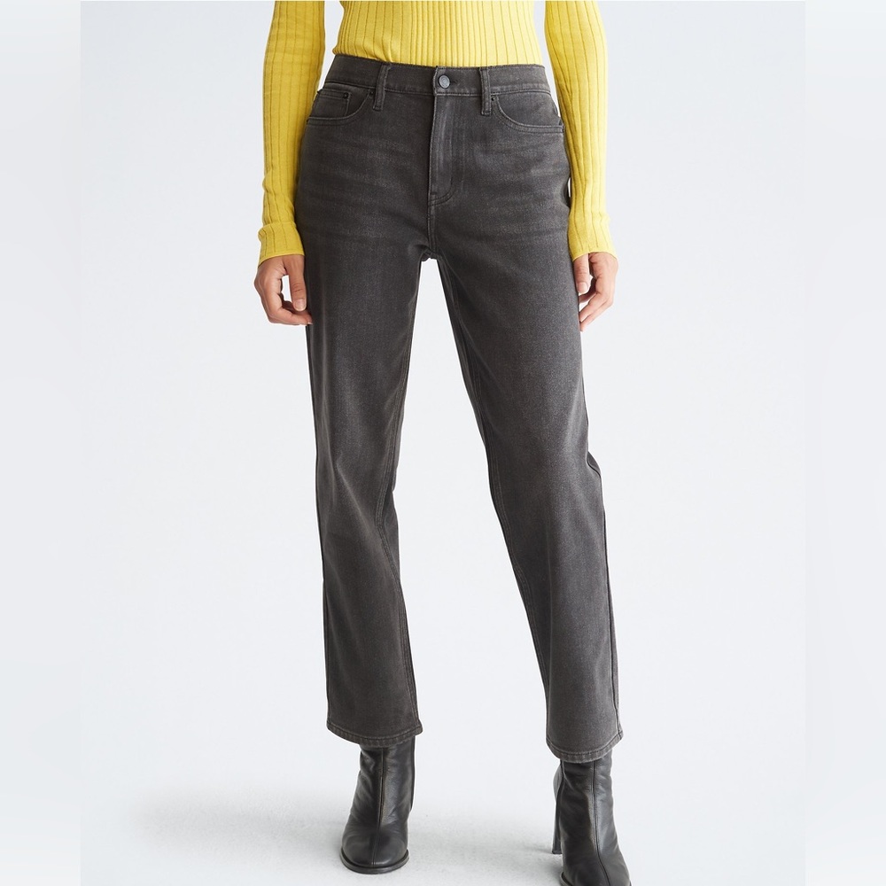 Calvin Klein charcoal high rise straight leg jeans size 27 never worn